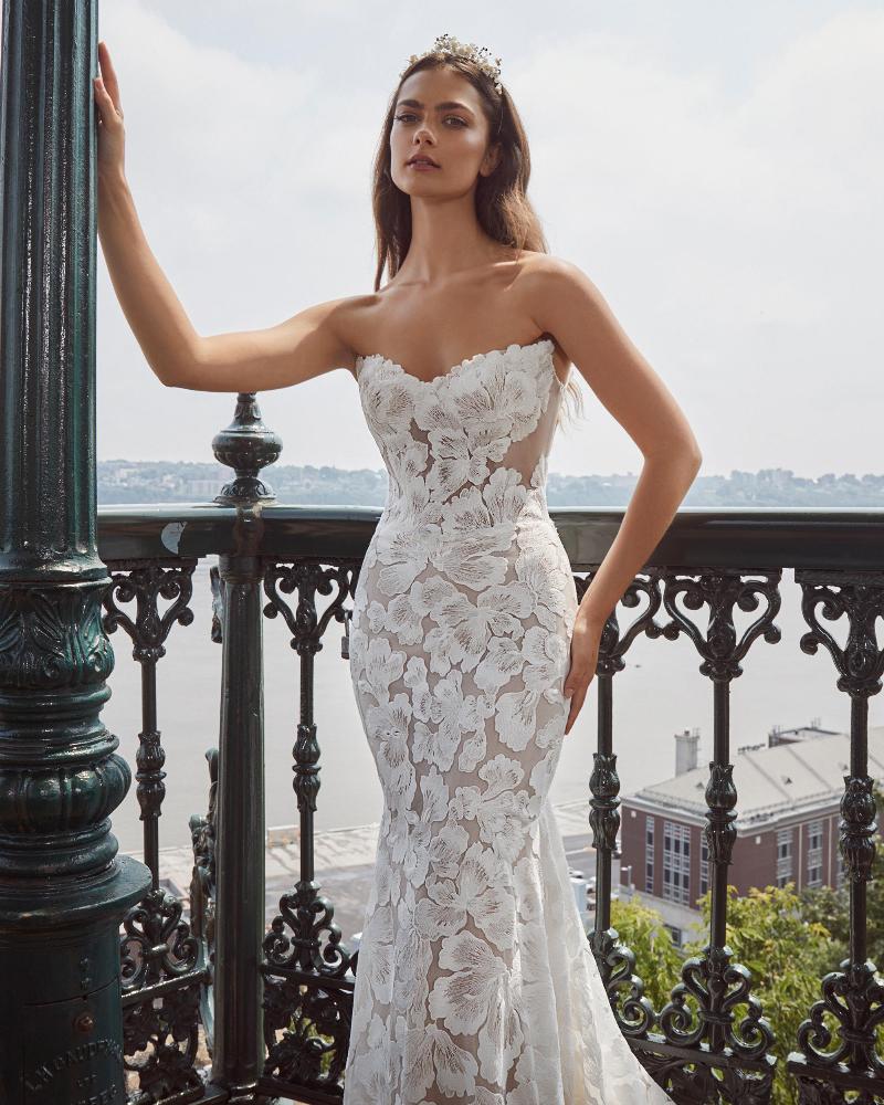 124108 sexy strapless wedding dress with lace and sweetheart neckline3